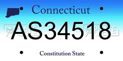 AS34518 Connecticut License Plate