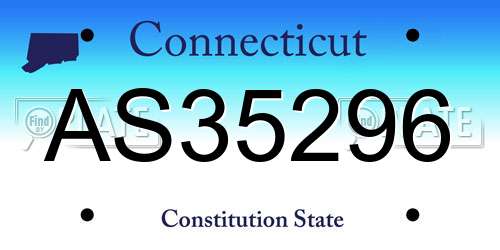 AS35296 Connecticut License Plate