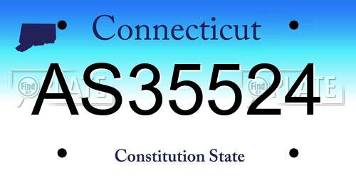 AS35524 Connecticut License Plate