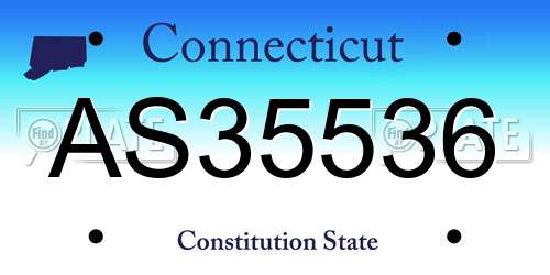 AS35536 Connecticut License Plate