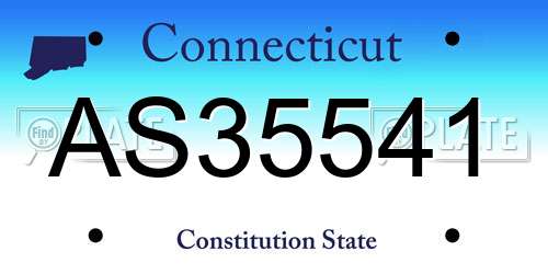 AS35541 Connecticut License Plate