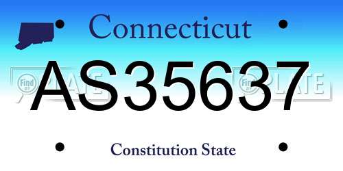 AS35637 Connecticut License Plate