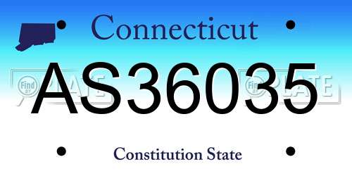 AS36035 Connecticut License Plate