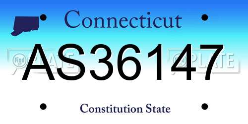 AS36147 Connecticut License Plate