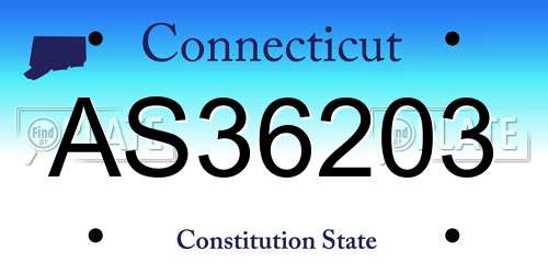 AS36203 Connecticut License Plate
