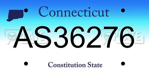 AS36276 Connecticut License Plate