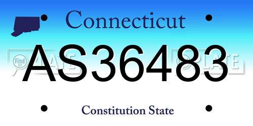 AS36483 Connecticut License Plate