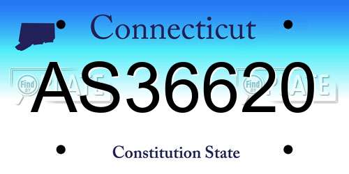 AS36620 Connecticut License Plate