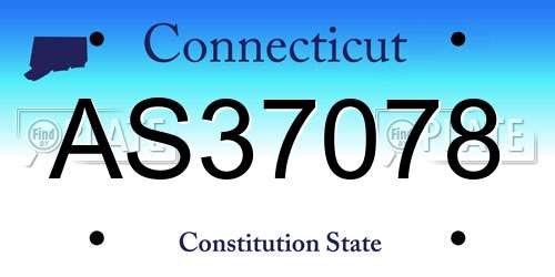 AS37078 Connecticut License Plate