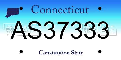 AS37333 Connecticut License Plate