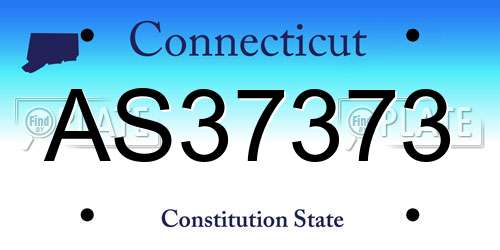AS37373 Connecticut License Plate