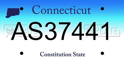 AS37441 Connecticut License Plate