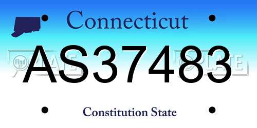 AS37483 Connecticut License Plate