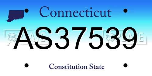 AS37539 Connecticut License Plate