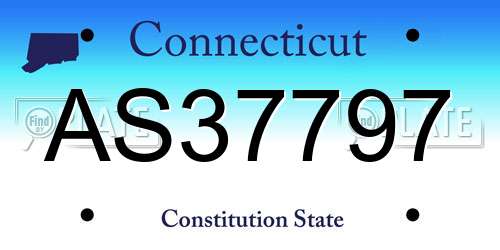 AS37797 Connecticut License Plate