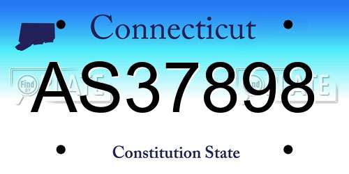 AS37898 Connecticut License Plate