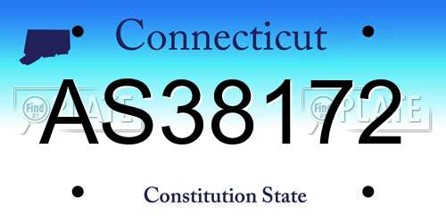 AS38172 Connecticut License Plate