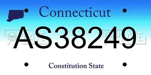 AS38249 Connecticut License Plate