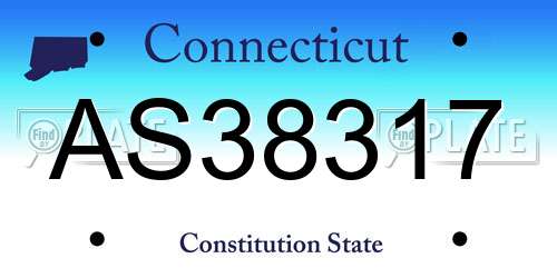 AS38317 Connecticut License Plate