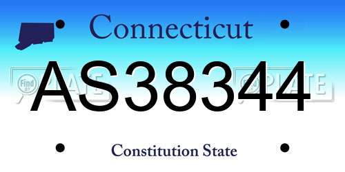 AS38344 Connecticut License Plate