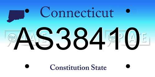 AS38410 Connecticut License Plate