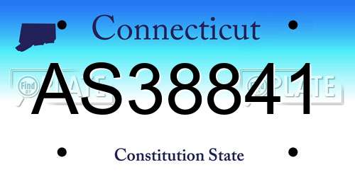 AS38841 Connecticut License Plate