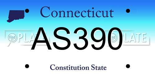 AS390 Connecticut License Plate