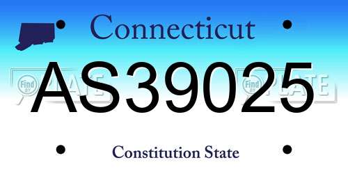 AS39025 Connecticut License Plate