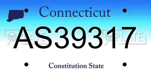 AS39317 Connecticut License Plate