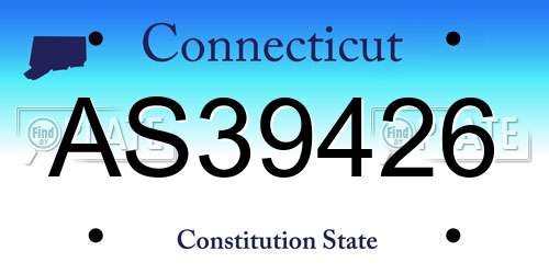 AS39426 Connecticut License Plate