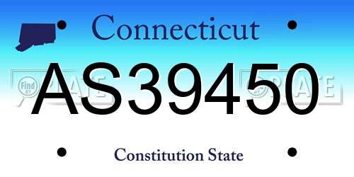 AS39450 Connecticut License Plate
