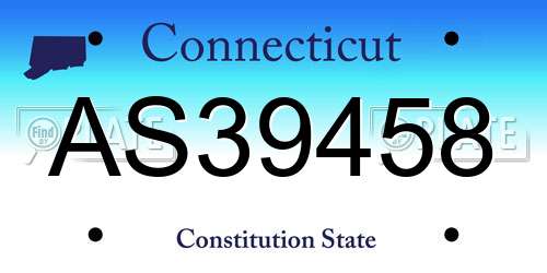 AS39458 Connecticut License Plate