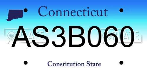 AS3B060 Connecticut License Plate