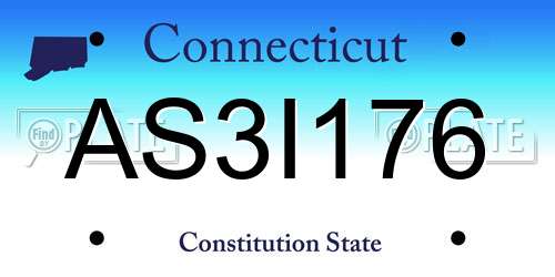 AS3I176 Connecticut License Plate