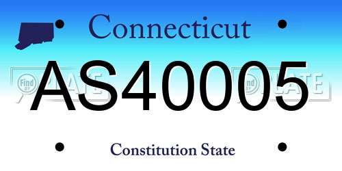 AS40005 Connecticut License Plate