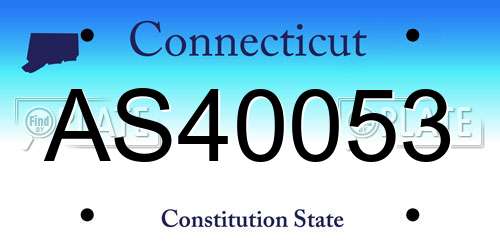 AS40053 Connecticut License Plate