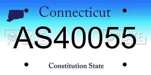 AS40055 Connecticut License Plate