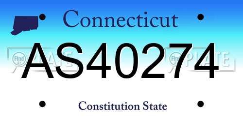AS40274 Connecticut License Plate