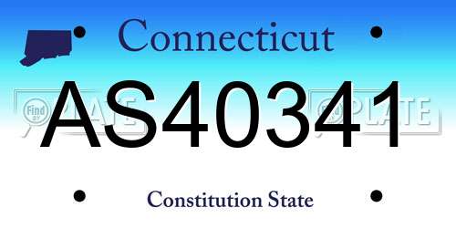 AS40341 Connecticut License Plate