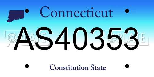 AS40353 Connecticut License Plate