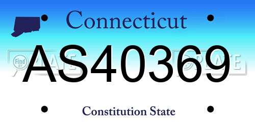 AS40369 Connecticut License Plate