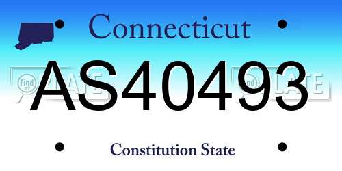 AS40493 Connecticut License Plate