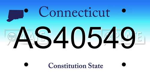 AS40549 Connecticut License Plate
