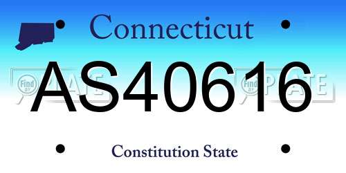 AS40616 Connecticut License Plate
