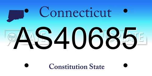 AS40685 Connecticut License Plate