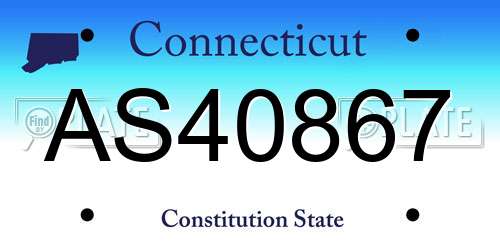 AS40867 Connecticut License Plate
