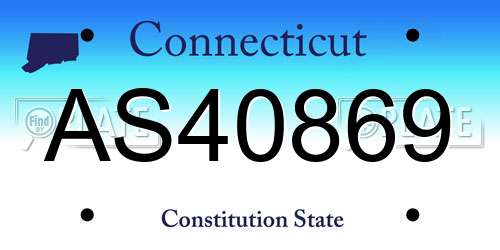AS40869 Connecticut License Plate