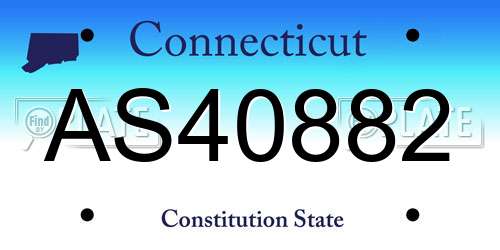 AS40882 Connecticut License Plate