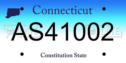 AS41002 Connecticut License Plate