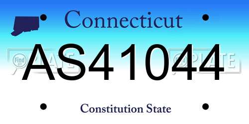 AS41044 Connecticut License Plate